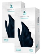 Перчатки виниловые SAF&TY, черные, L, 50 пар в уп.
