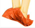 Бахилы одноразовые ПНД 20 микрон ОРАНЖЕВЫЙ